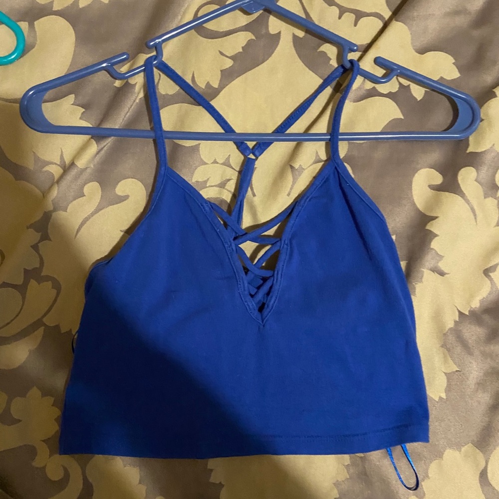 Small royal blue crop top